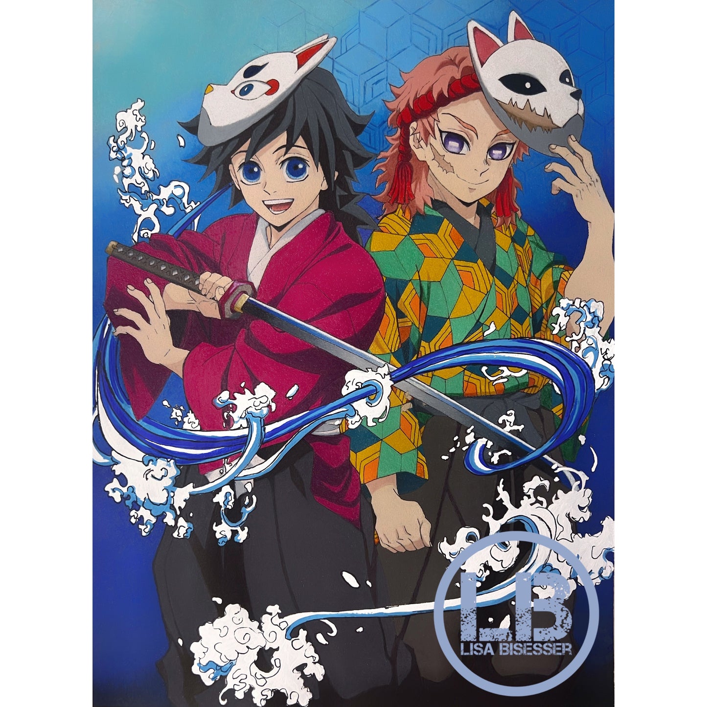 Young Giyu and Sabito - Art Print