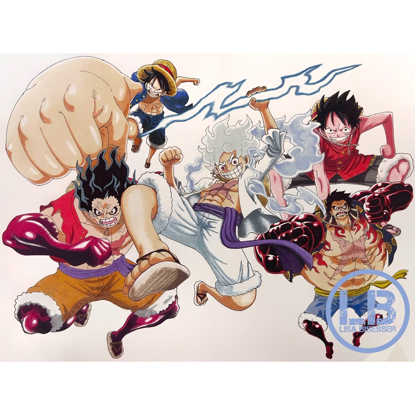 Luffy All Forms - Art Print