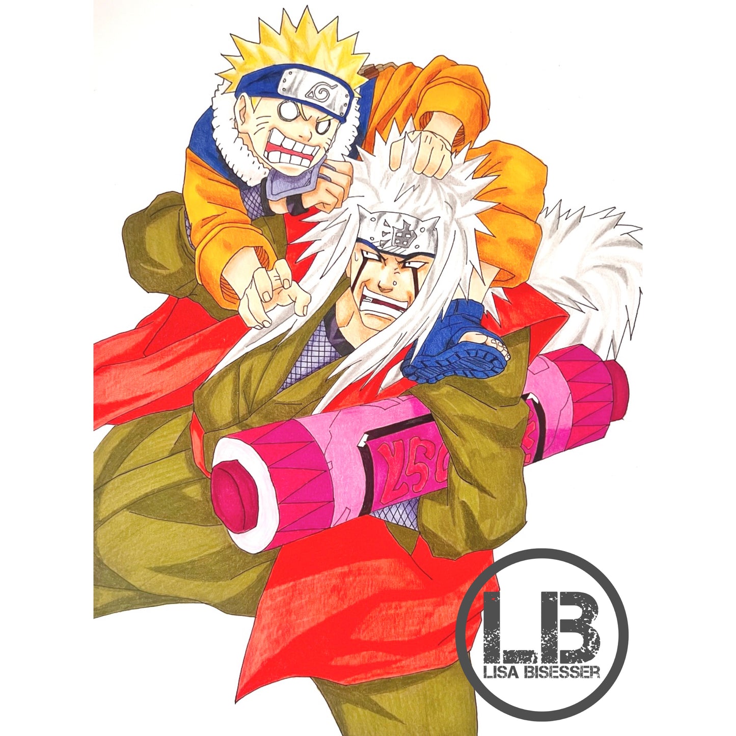 Naruto and Jiraiya - Art Print