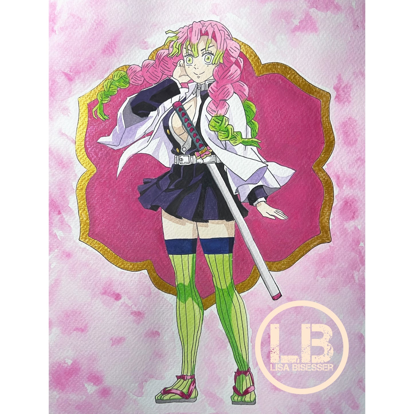 Mitsuri Kanroji Watercolour - Art Print