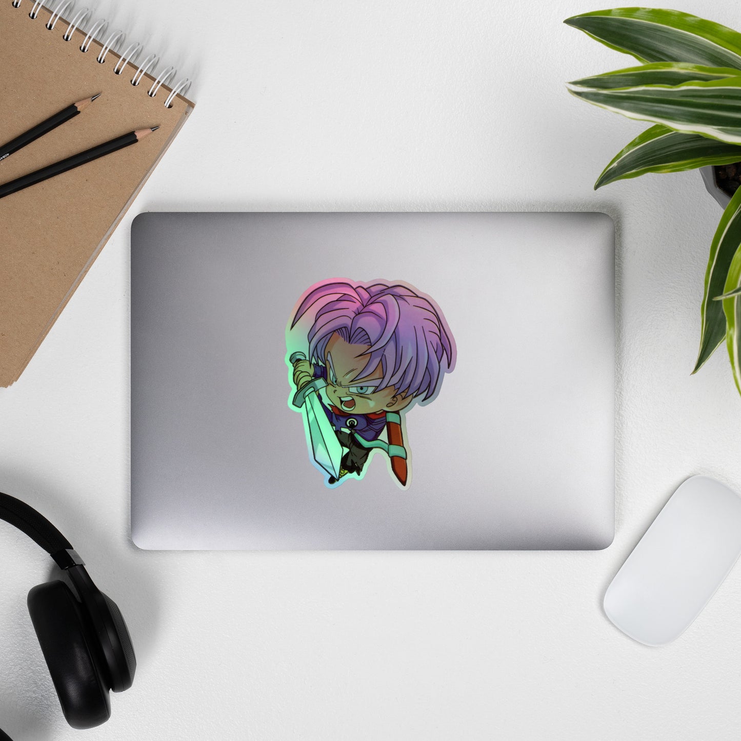 Future Trunks with sword Holographic stickers