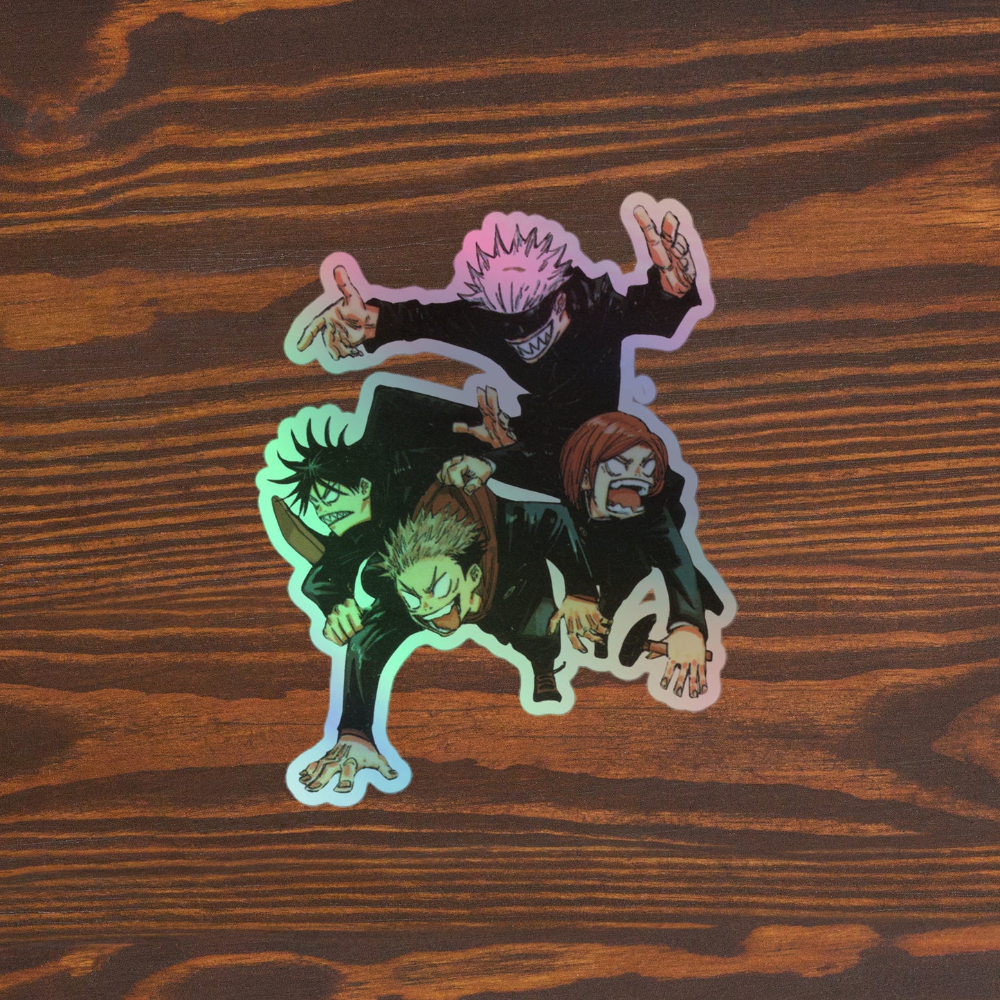 Gojo's team acting silly Holographic stickers