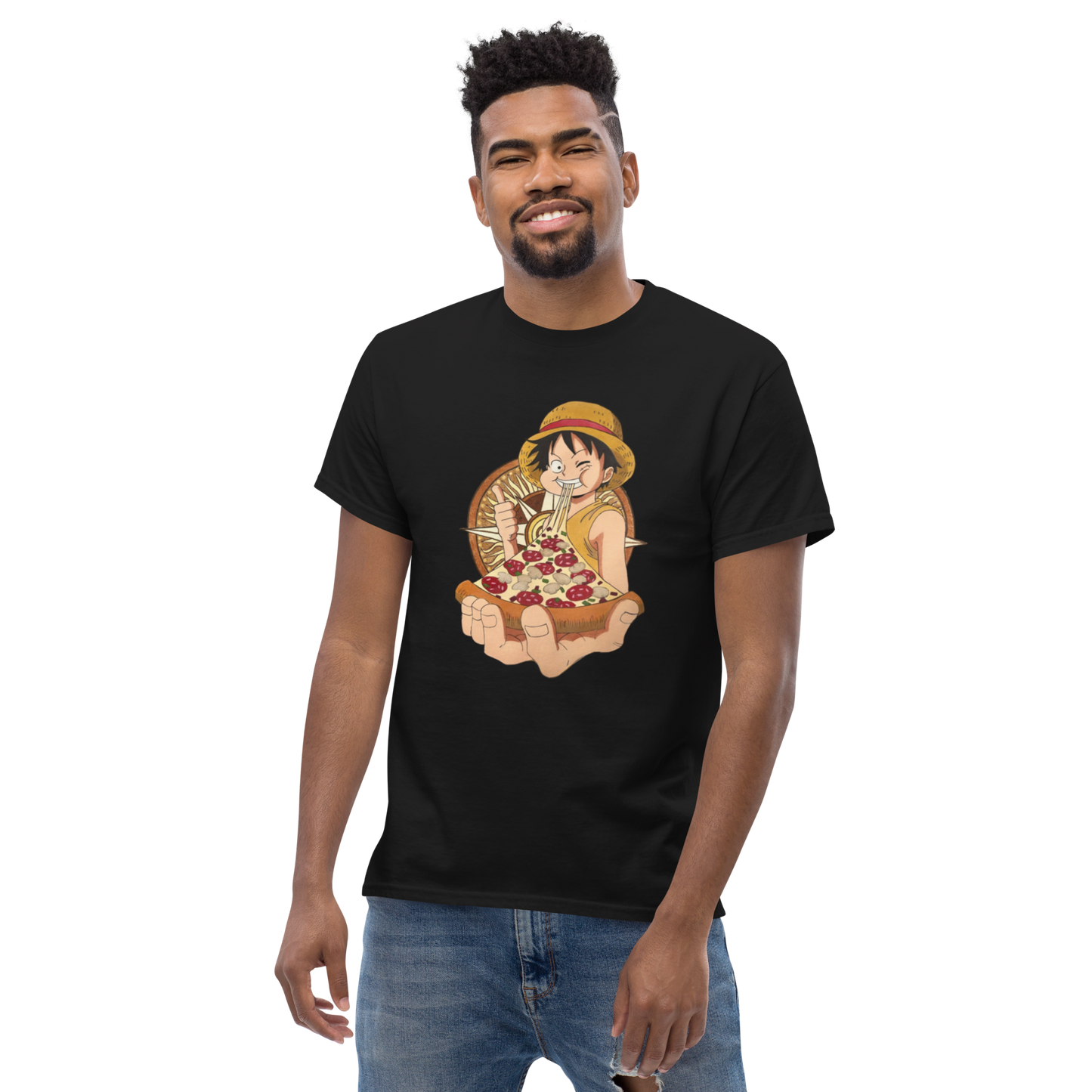 Luffy Eating Pizza Men's classic tee