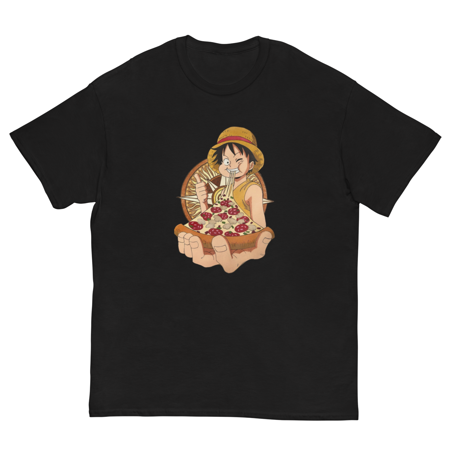 Luffy Eating Pizza Men's classic tee