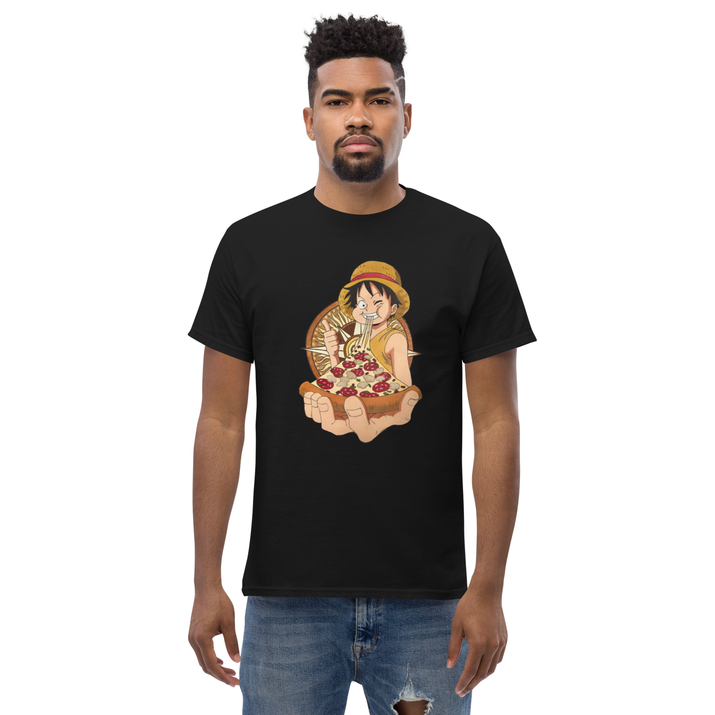 Luffy Eating Pizza Men's classic tee