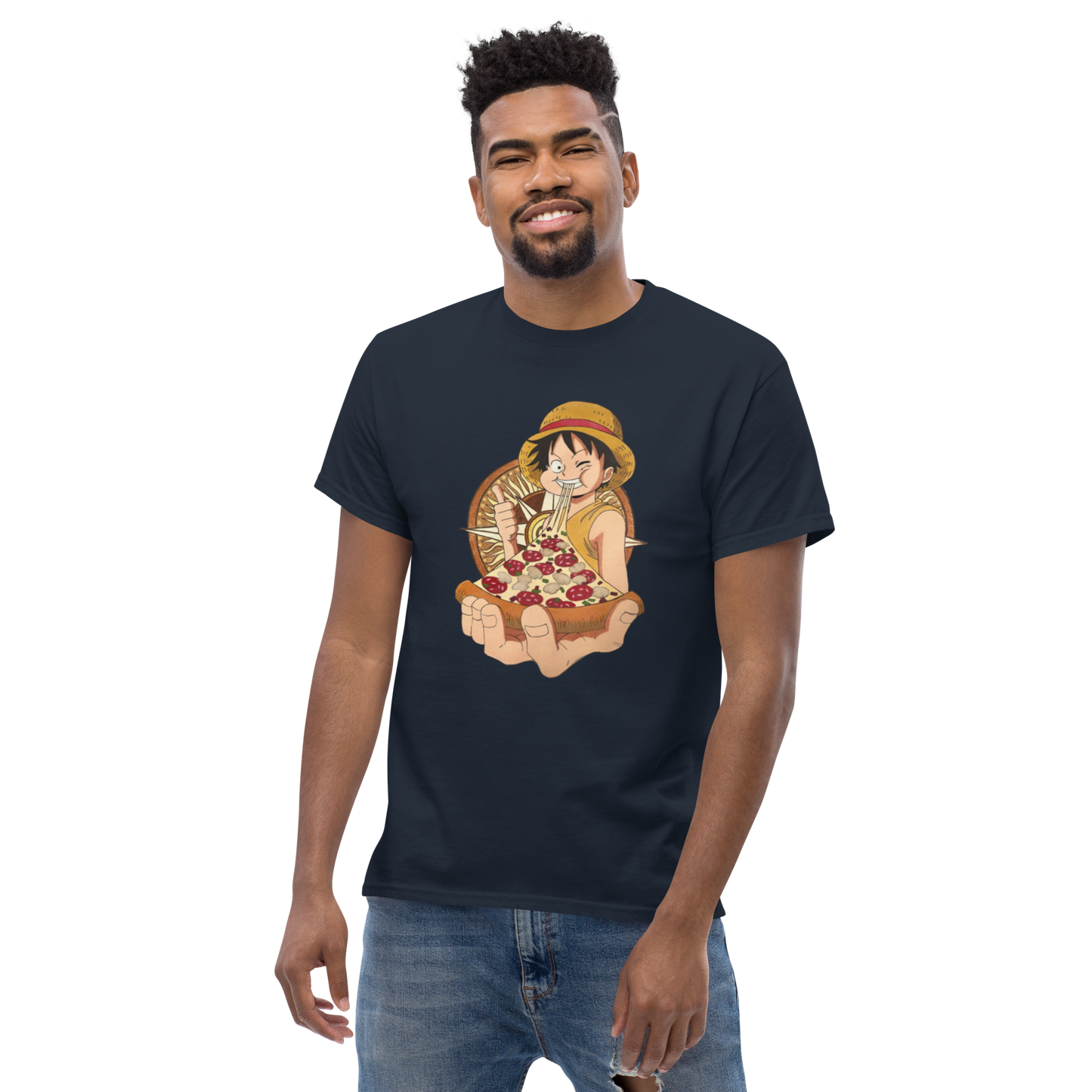 Luffy Eating Pizza Men's classic tee