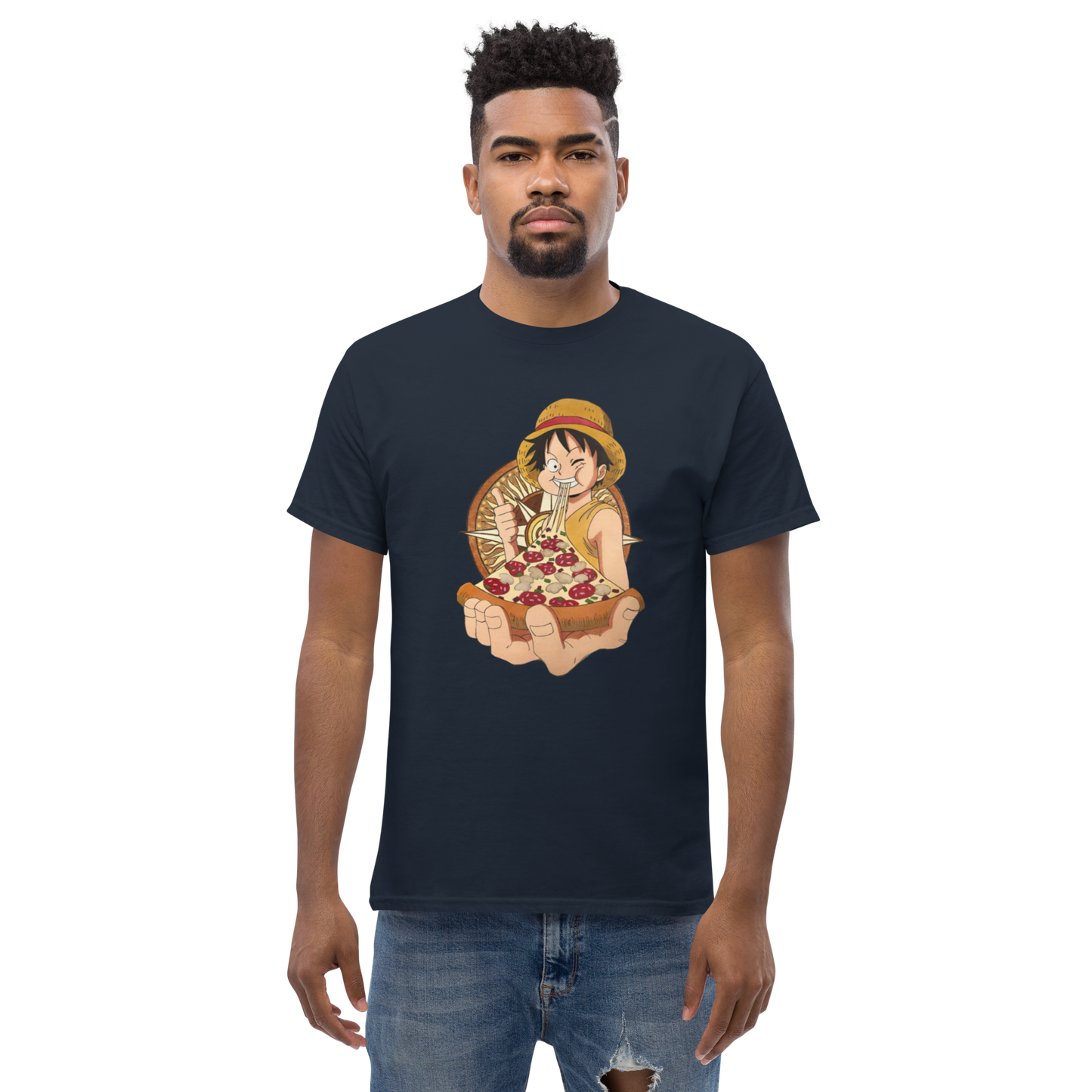 Luffy Eating Pizza Men's classic tee