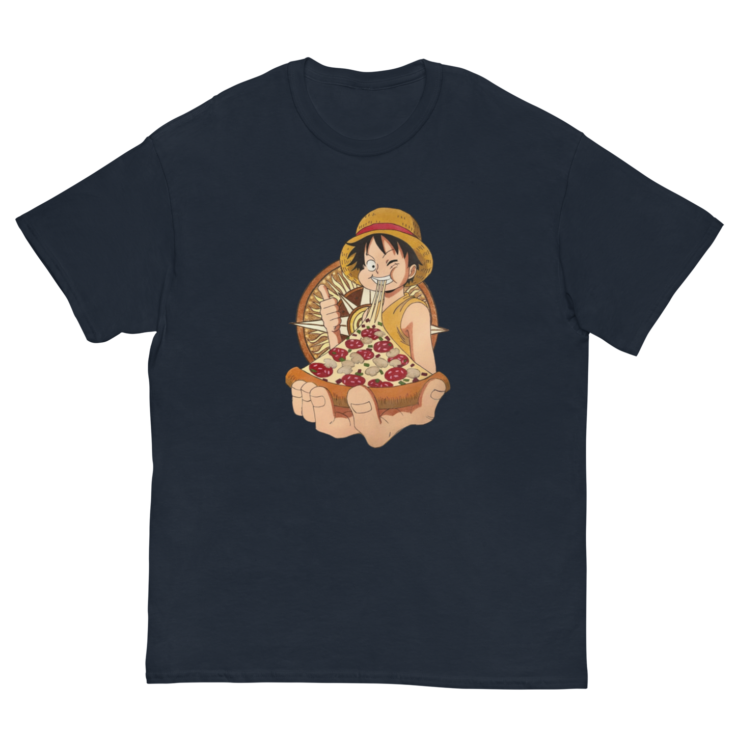 Luffy Eating Pizza Men's classic tee