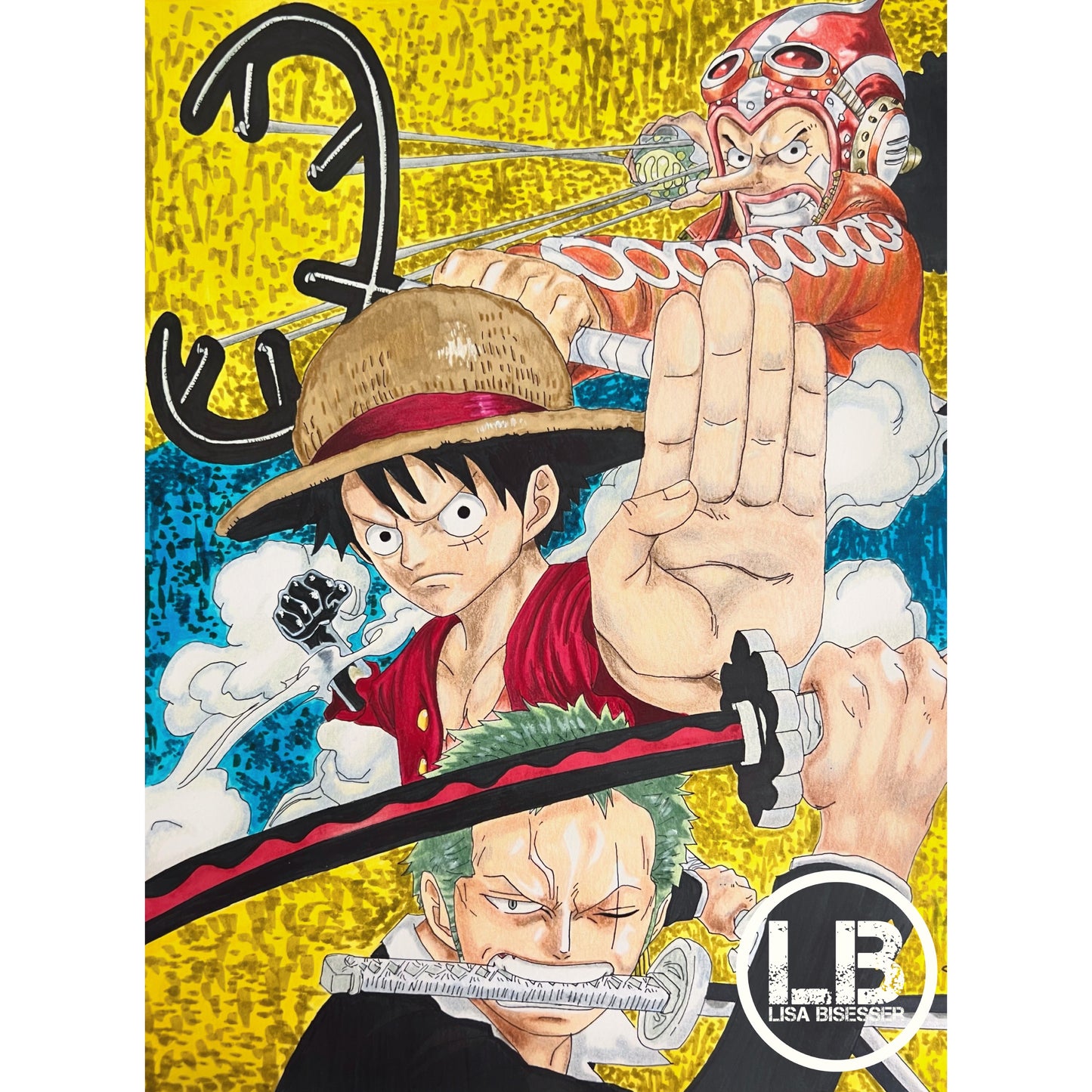 Usopp, Luffy and Zoro - Art Print