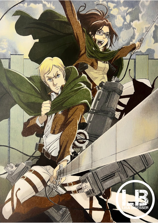 Erwin and Hange - Art Print