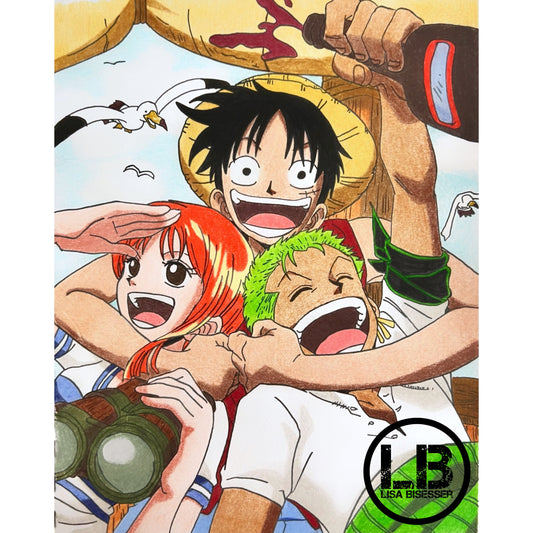 Luffy, Zoro & Nami - Art Print