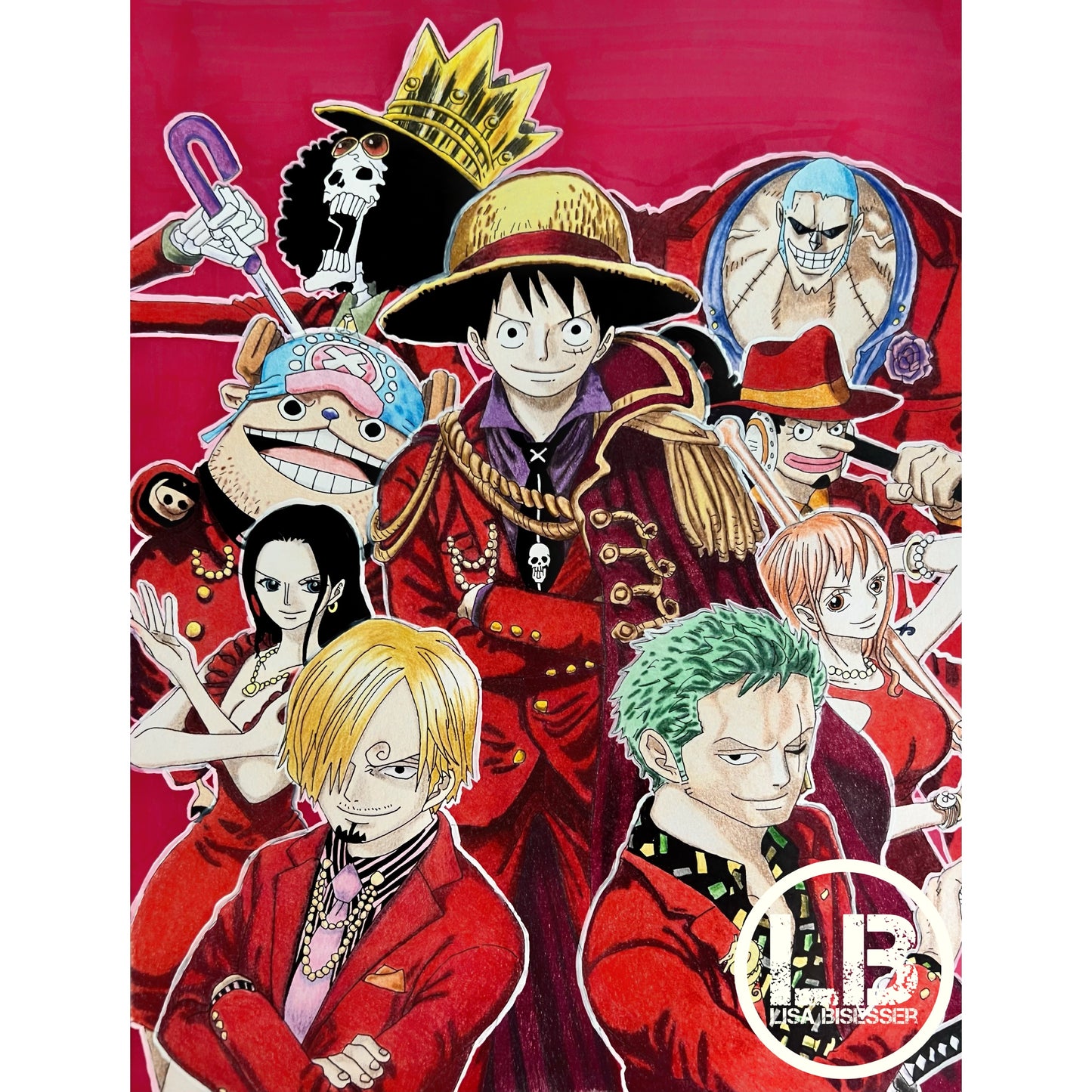 Straw Hat Crew Red Suit - Art Print